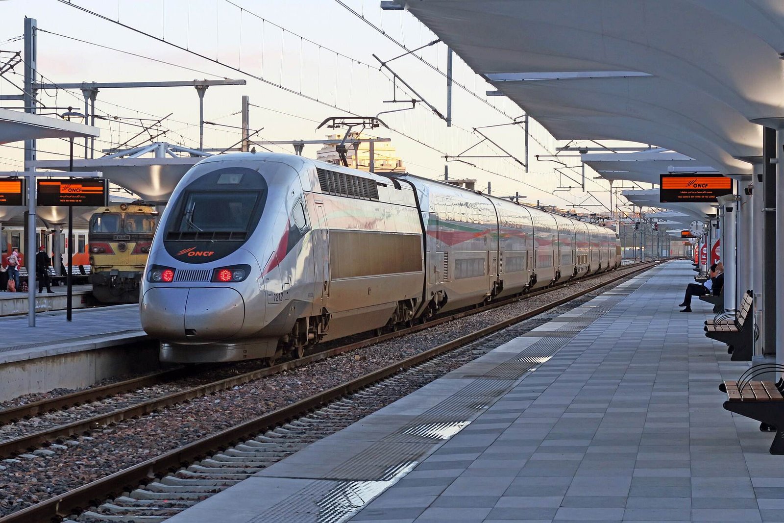 An Al Boraq high-speed train at the platform of Tanger Ville station