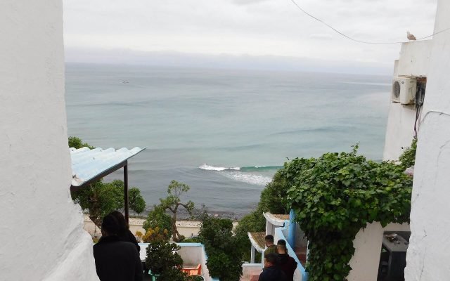 The terraces of Café Hafa looking out over the Strait of Gibraltar