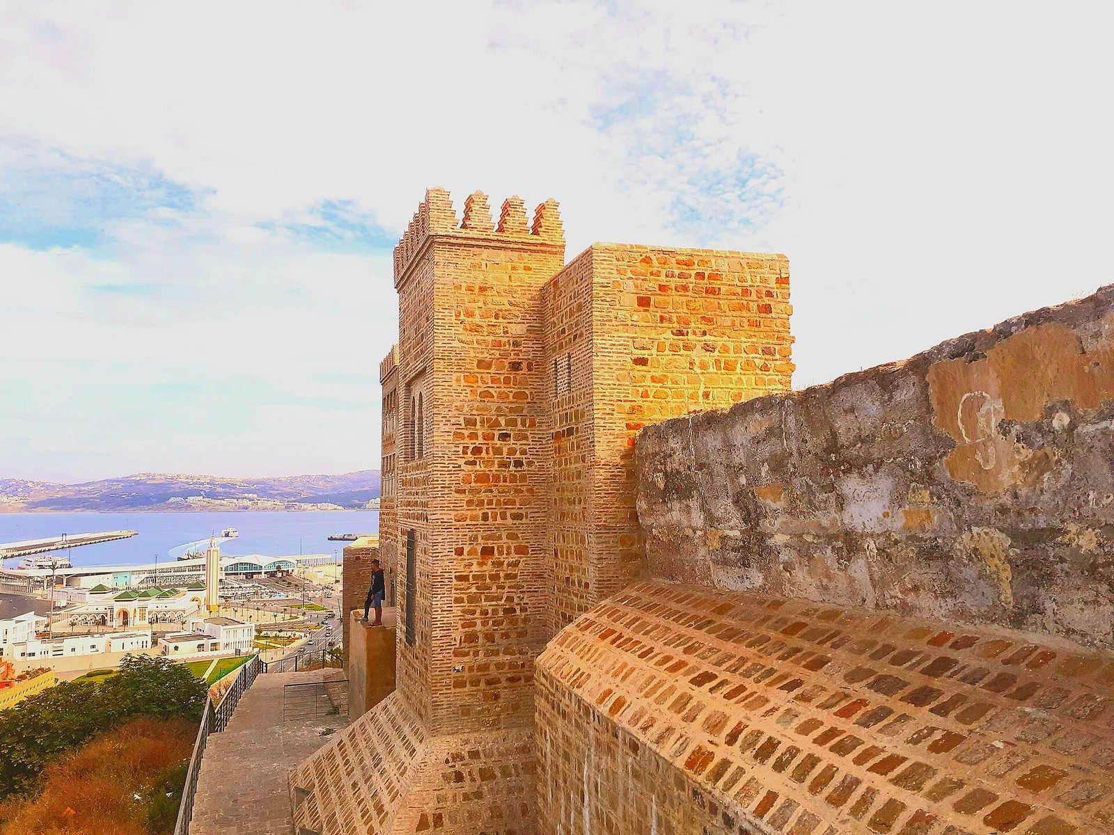 The ochre walls and towers of Tangier’s Kasbah above the city and the sea