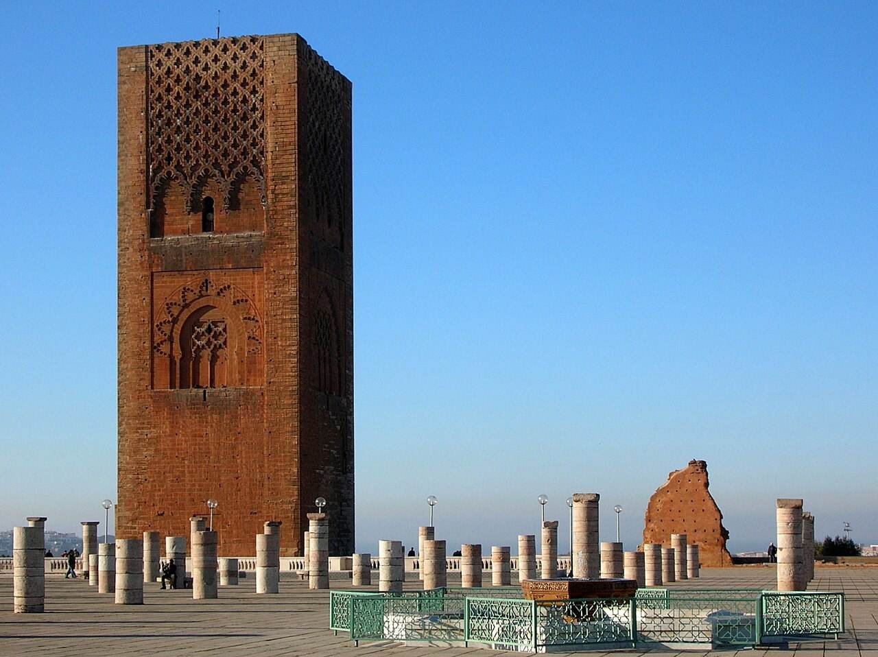 The unfinished Hassan Tower in Rabat beside rows of columns